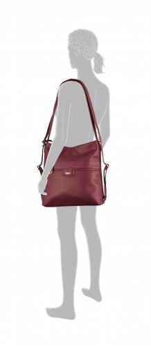 Gabriella 2v1 hobobag/backpack dark red
